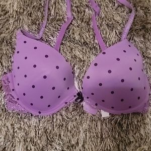 Victoria's Secret Purple Polka-dot Push Up Bra 34B
